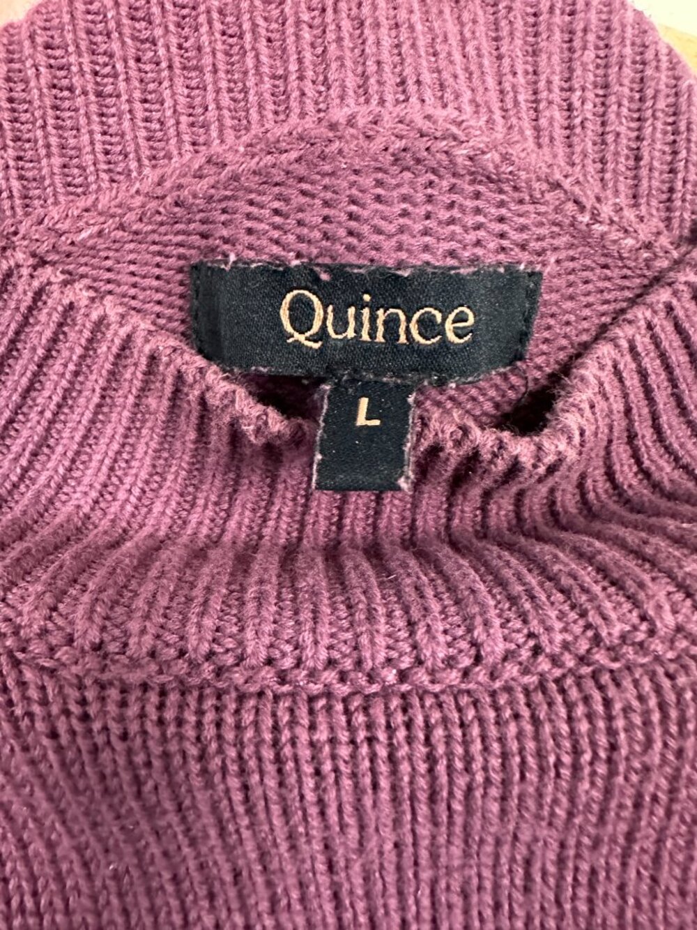 Quince Organic Cotton Mockneck Sweater Women’s Large Purple Pullover - Picture 2 of 4